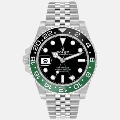 Pre-owned Rolex Gmt Master Ii Sprite Bezel Steel Men's Watch 40 Mm In Black