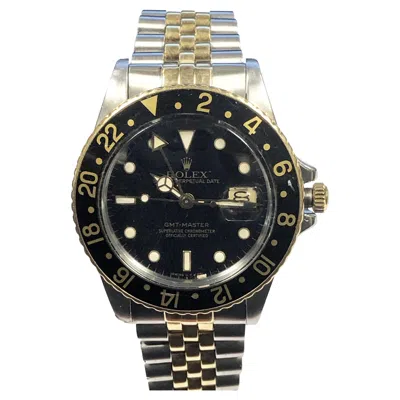 Pre-owned Rolex Gmt Ref 16753 Vintage Gold And Steel Wrist Watch In Multi