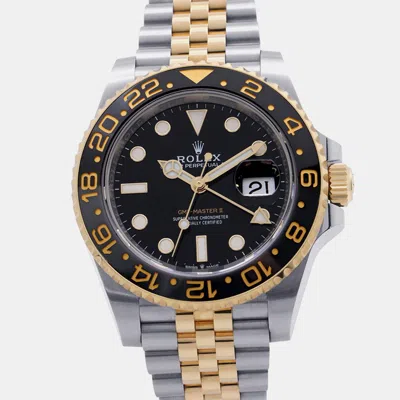 Pre-owned Rolex Gmt-master Ii 126713grnr Black 18k Yellow Gold Stainless Steel Automatic Men's Watches 40mm