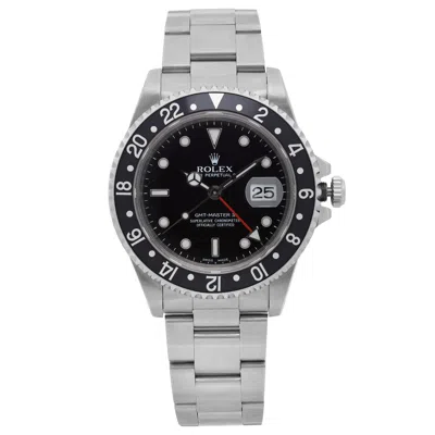 Pre-owned Rolex Gmt-master Ii Stainless Steel Black Dial Automatic Men Watch 16710 B/p