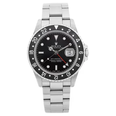 Pre-owned Rolex Gmt-master Ii Stainless Steel Black Dial Automatic Mens Watch 16710