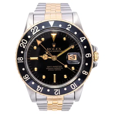 Pre-owned Rolex Gmt-master Two Tone 18k Yellow Gold Steel Jubilee Watch Ref. 16753