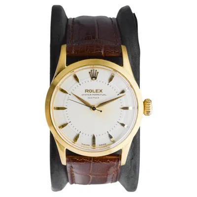 Pre-owned Rolex Gold Shell Oyster Perpetual Very Rare Deepsea From 1954 / 55 Original Dial In Multi