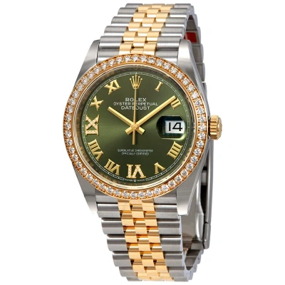 Rolex Green Diamond Dial Automatic Ladies Steel And 18k Yellow Gold Jubilee Watch 126283gnrdj In Metallic