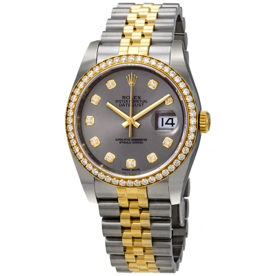 Rolex Grey Diamond Dial Automatic Steel And 18kt Yellow Gold Jubilee Watch 116243gydj In Metallic