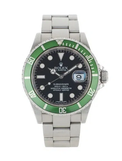 Pre-owned Rolex Kermit' Submariner Date Watch, 40mm In Multi