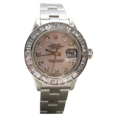 Pre-owned Rolex Ladies Datejust 79160 Mother Of Pearl Diamond Stainless Steel Watch In Multi