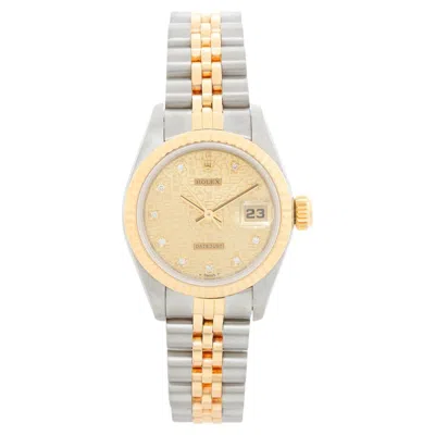 Pre-owned Rolex Ladies Datejust Steel & Gold Watch 69173 In Multi