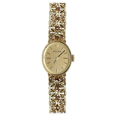 Pre-owned Rolex Ladies Manual Wind 14k Yellow Gold Milanese Mesh Bracelet Vintage Watch