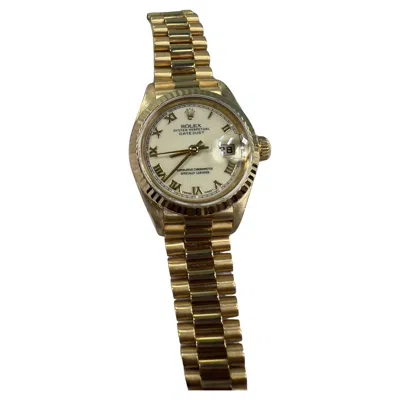 Pre-owned Rolex Ladies President Datejust 79178 Cream Dial 18k Yellow Gold