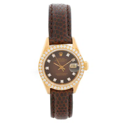 Pre-owned Rolex Ladies  President 18k Gold Diamond Watch 69138 In Multi
