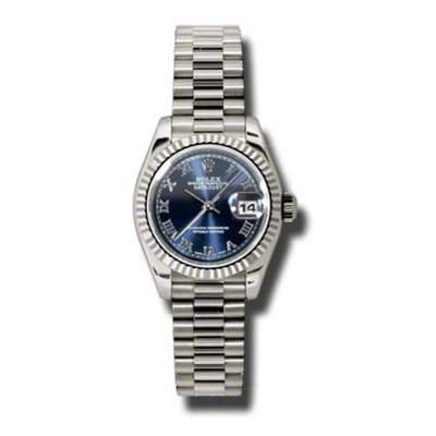 Rolex Lady-datejust 26 Black Dial 18k White Gold President Automatic Ladies Watch 179179blrp