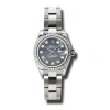 ROLEX ROLEX LADY DATEJUST 26 BLACK MOTHER OF PEARL DIAL 18K WHITE GOLD OYSTER BRACELET AUTOMATIC WATCH 179