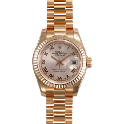 Rolex Lady-datejust 26 Champagne Dial 18k Rose Gold President Automatic Ladies Watch 179175crp