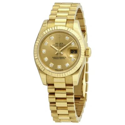 Rolex Lady-datejust 26 Gold Dial 18k Yellow Gold President Automatic Ladies Watch 179178cdp