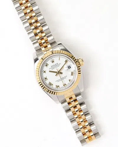 Rolex Lady-datejust 26mm Full Set 2006 Watch In Metallic
