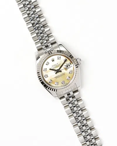 Rolex Lady-datejust 26mm Mother-of-pearl Full Set 2008 Watch In Gray