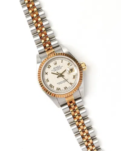 Rolex Lady-datejust 26mm Rare Pyramid Dial 2002 Watch In Silver