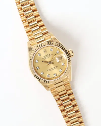 Rolex Lady-datejust 26mm Ref 69178 18k Gold Diamond Dial Watch