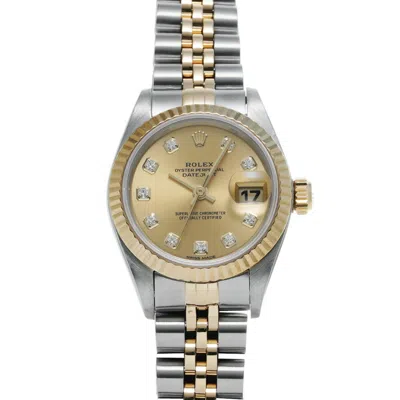 Pre-owned Rolex Lady Datejust 26mm Steel Bag Watch () In Gold
