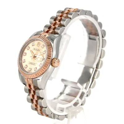 Pre-owned Rolex Lady Datejust 26mm Steel Bag Watch () In Pink