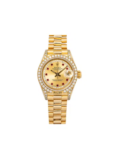 Pre-owned Rolex Lady-datejust 26mm Watches In Gold