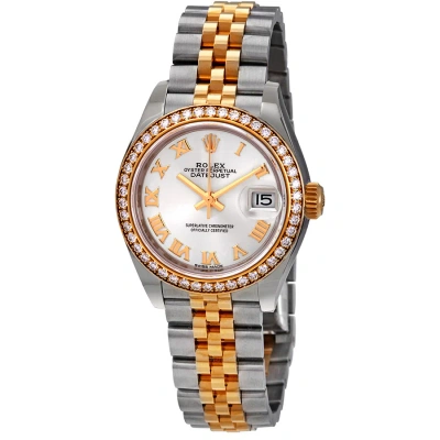 Rolex Lady-datejust 28 Silver Dial Automatic Ladies Steel And 18kt Yellow Gold Jubilee Watch 279383s In Metallic