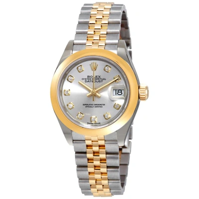 Rolex Lady Datejust 28 Silver Dial Steel And 18k Yellow Gold Jubilee Watch 279163sdj In Multi