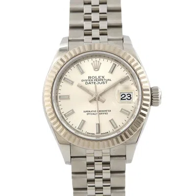 Pre-owned Rolex Lady Datejust 28mm Steel Hair Watch () In Silver