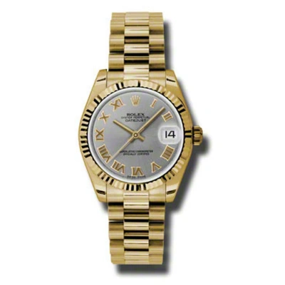 Rolex Lady-datejust 31 Gray Dial 18k Yellow Gold President Automatic Ladies Watch 178278grp