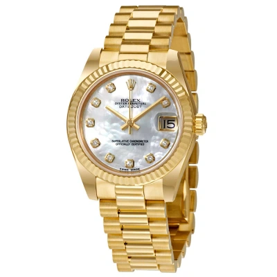Rolex Lady-datejust 31 Mother Of Pearl Dial 18k Yellow Gold President Automatic Ladies Watch 178278m
