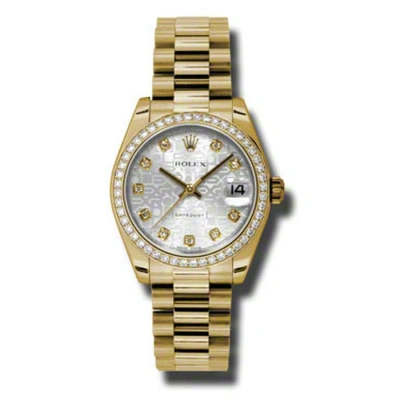 Rolex Lady-datejust 31 Silver Dial 18k Yellow Gold President Automatic Ladies Watch 178288sjdp