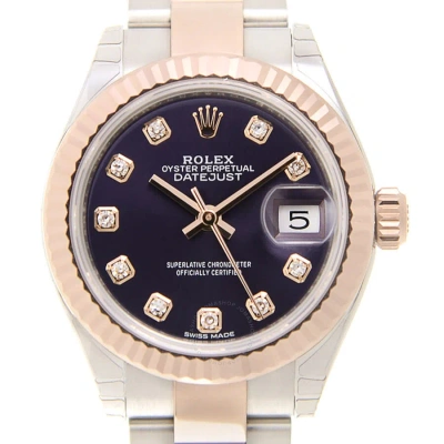 Rolex Lady-datejust Aubergine Diamond Dial Automatic Ladies Oyster Watch 279171obdj In Gold