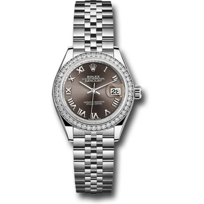 Rolex Lady Datejust Automatic Grey Dial Ladies Jubilee Watch 279384gyrj In Metallic