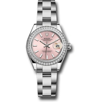 Rolex Lady Datejust Automatic Pink Dial Ladies Oyster Watch 279384pso In Metallic