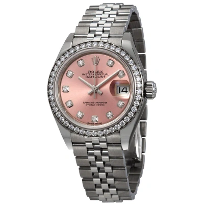 Rolex Lady Datejust Automatic Pink Diamond Dial Ladies Jubilee Watch 279384pdj In Metallic