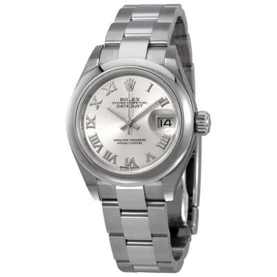Rolex Lady Datejust Automatic Silver Dial Ladies Oyster Watch 279160sro In Metallic