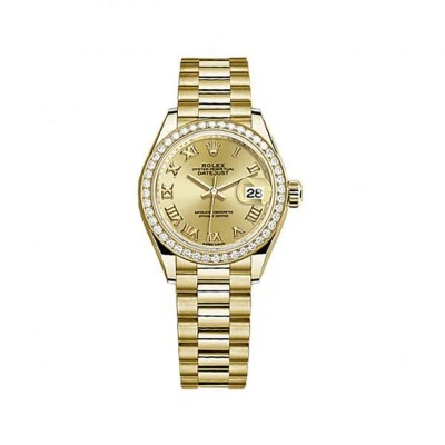 Rolex Lady-datejust Champagne Dial 18 Carat Yellow Gold President Watch 279138crp