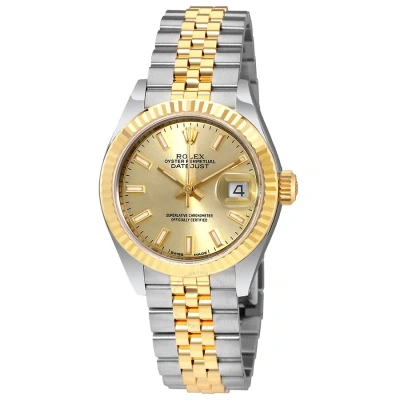 Rolex Lady Datejust Champagne Dial Steel And 18k Yellow Gold Automatic Watch 279173
