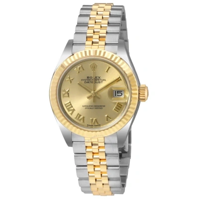Rolex Lady Datejust Champagne Dial Steel And 18k Yellow Gold Ladies Watch 279173crj