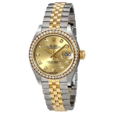 Pre-owned Rolex Lady Datejust Champagne Diamond Dial Automatic Watch 279383cdj