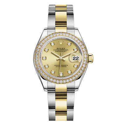 Rolex Lady Datejust Champagne Diamond Dial Automatic Watch 279383cdo In Metallic