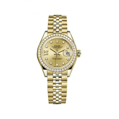 Rolex Lady-datejust Champagne Diamond Dial Jubilee Watch 279138crdj In Gold