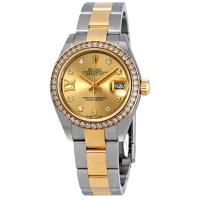Rolex Lady Datejust Champagne Roman Diamond Dial Automatic Watch 279383cdro In Multi