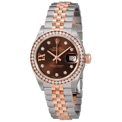 Rolex Lady Datejust Chocolate Brown Diamond Dial Automatic Watch 279381chrdj In Metallic