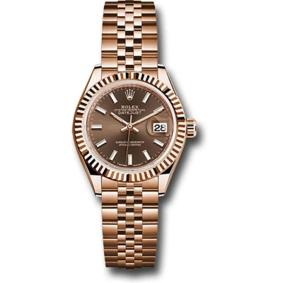 Rolex Lady Datejust Chocolate Dial 18k Everose Gold Automatic Watch 279175chsj