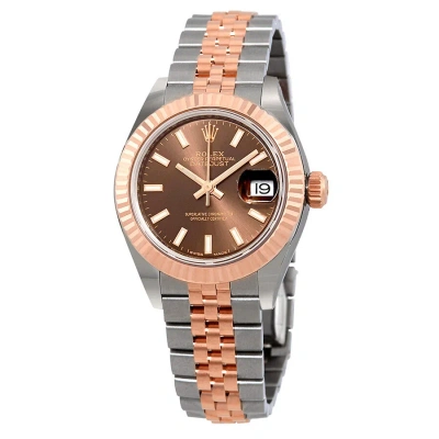 Rolex Lady Datejust Chocolate Dial Automtic Ladies Watch 279171chsj In Chocolate / Gold / Gold Tone / Rose / Rose Gold Tone