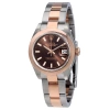 ROLEX ROLEX LADY DATEJUST CHOCOLATE DIAL STEEL AND 18K EVEROSE GOLD OYSTER WATCH 279161CHSO
