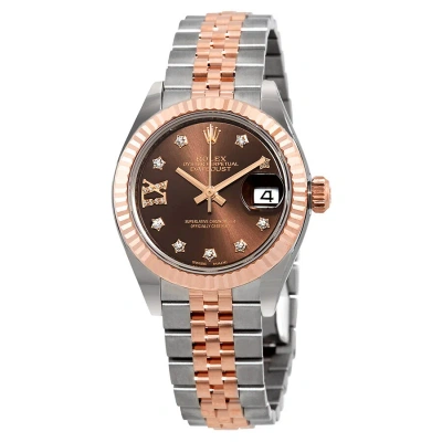 Rolex Lady Datejust Chocolate Diamond Dial Automatic Watch 279171chdrj In Metallic