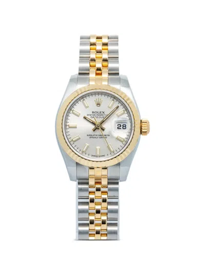 Pre-owned Rolex Lady Datejust Fluted 26mm Watch In Silver